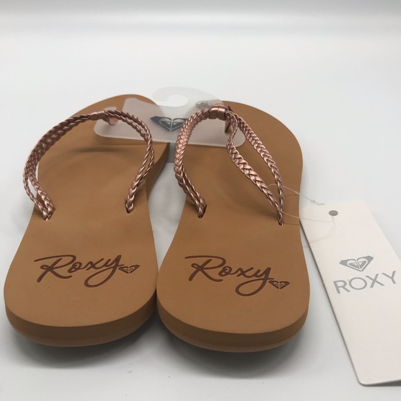 Rose Gold Roxy Flip Flops - Picture 2 of 5